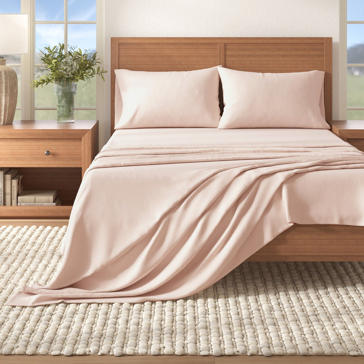 Cotton Solid Flannel Sheet - Nordic Collection