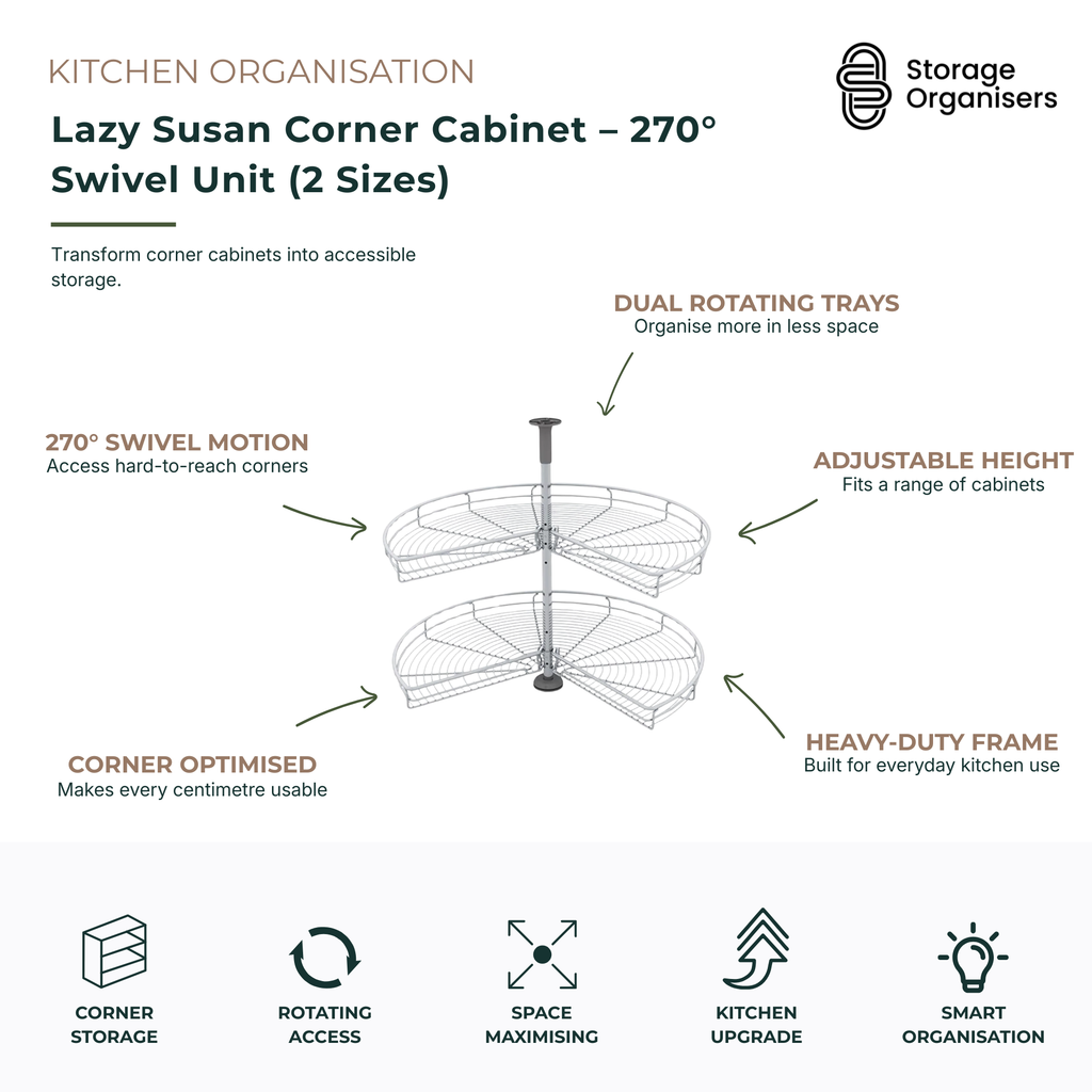 Lazy Susan Corner Cabinet – 270° Swivel Unit (2 Sizes)