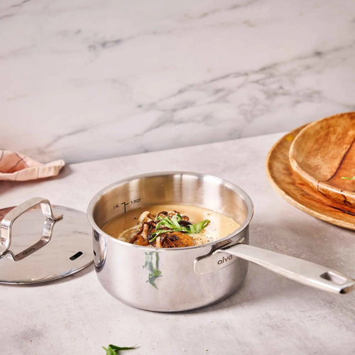 5-Ply Stainless Steel Saucepan with Lid (Cookware > Saucepans > Stainless Steel Saucepans) - view 2
