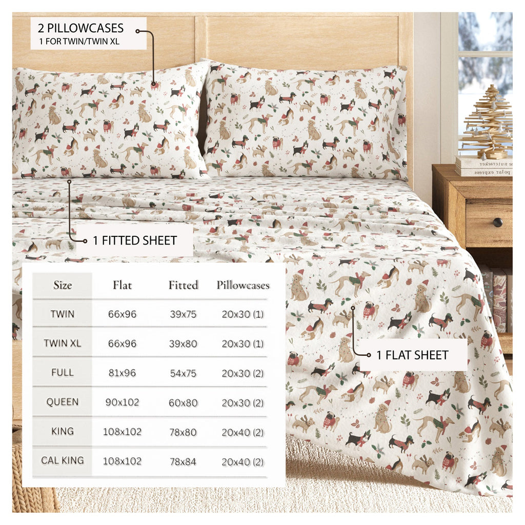 Turkish Cotton Christmas Flannel Sheet - Whittaker Collection