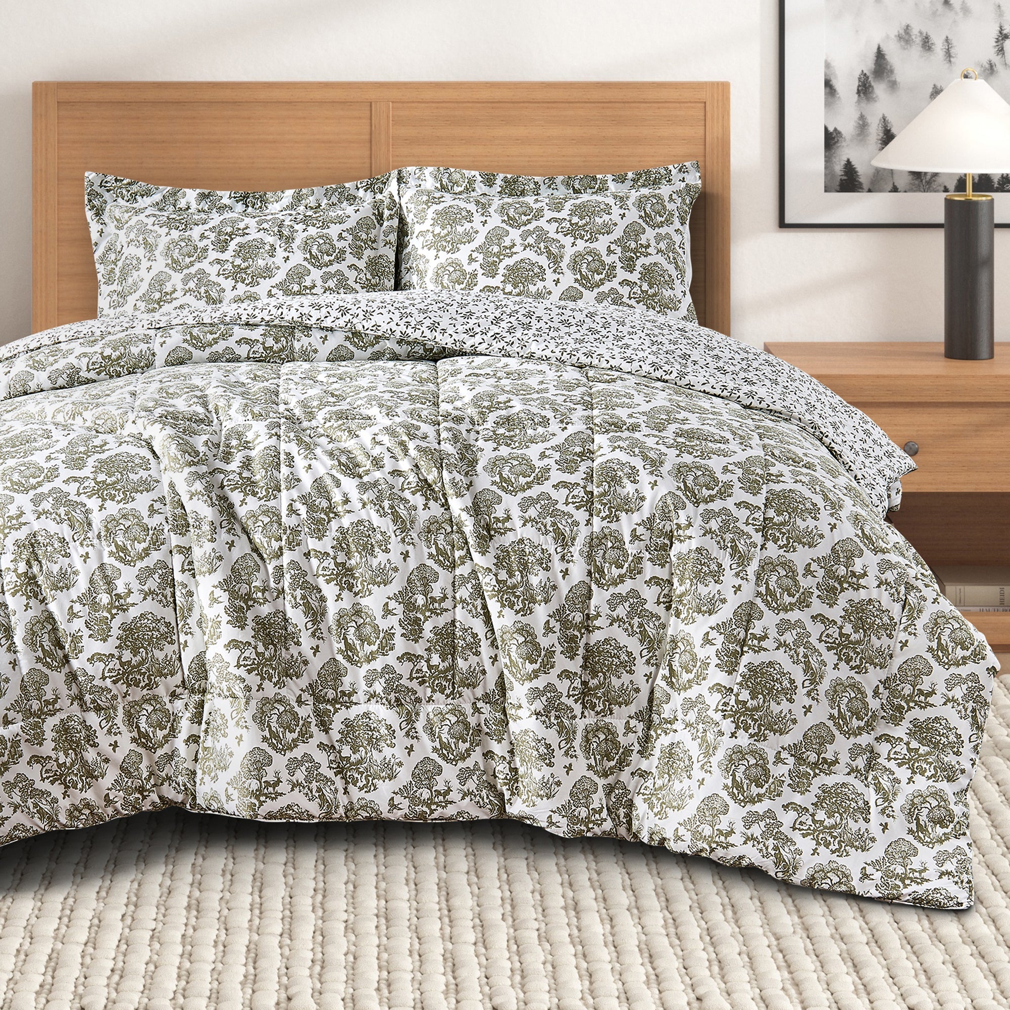 Reversible Christmas Comforter and Sham Set - Holiday / Lodge Odette Collection