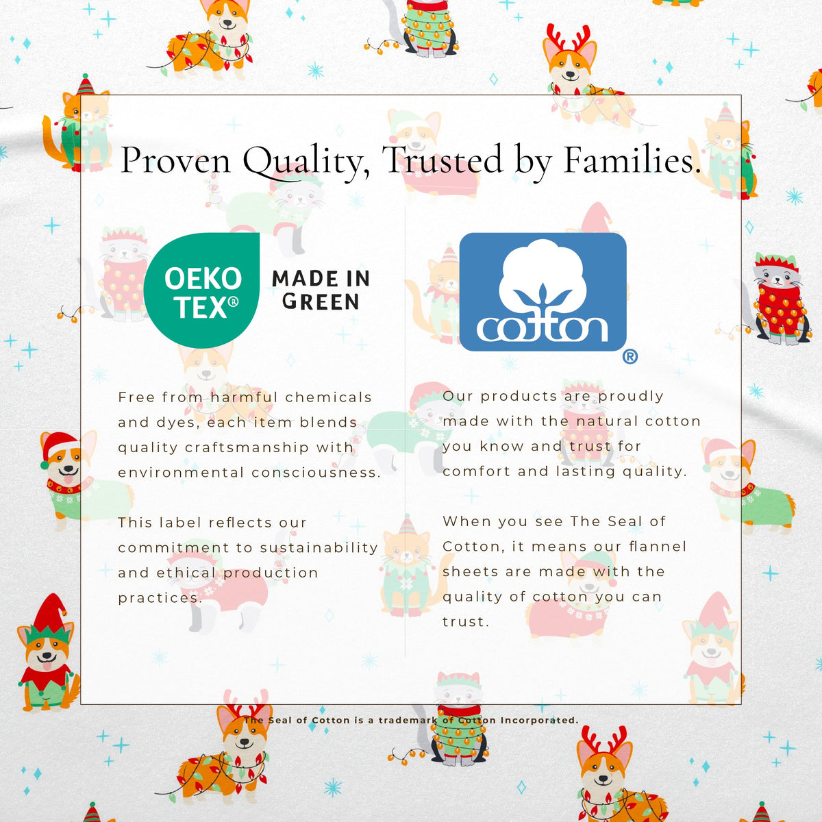 Turkish Cotton Christmas Flannel Sheet - Whittaker Collection