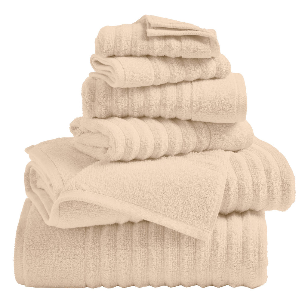 Set of luxury combed cotton bath towels from the Great Bay Home Karina Collection, featuring soft, plush, and absorbent fabric.