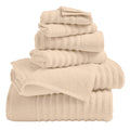 Set of luxury combed cotton bath towels from the Great Bay Home Karina Collection, featuring soft, plush, and absorbent fabric.