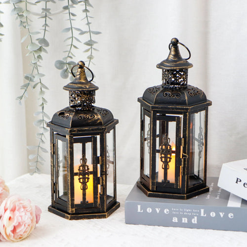 10 inch High Vintage Style Hanging Lantern（Set of 2 ） (Decorative Candle Lanterns) - view 2