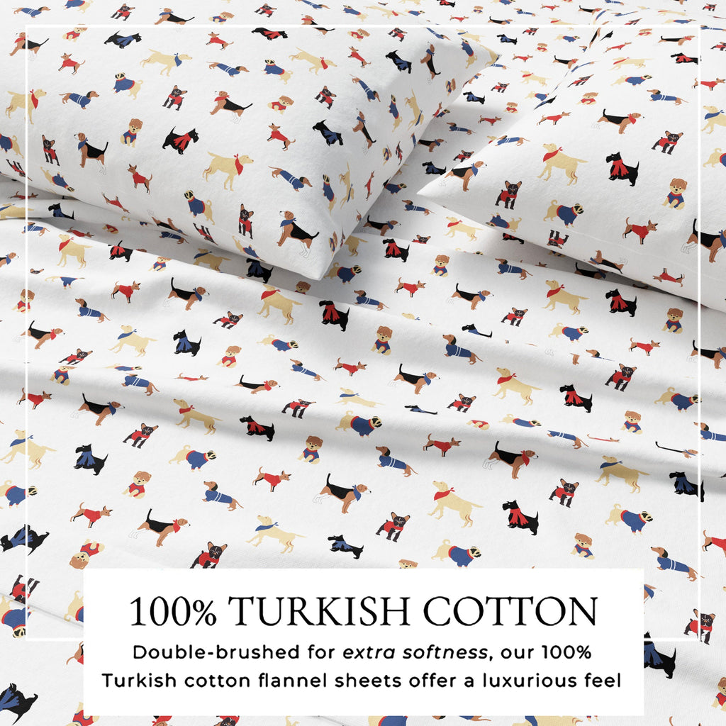 Turkish Cotton Christmas Flannel Sheet - Whittaker Collection