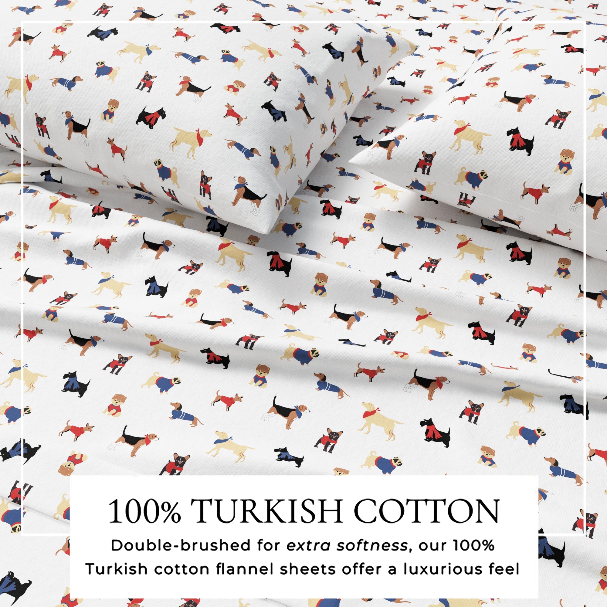 Turkish Cotton Christmas Flannel Sheet - Whittaker Collection