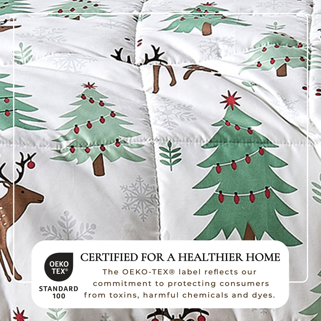 Reversible Christmas Comforter and Sham Set - Holiday / Lodge Odette Collection