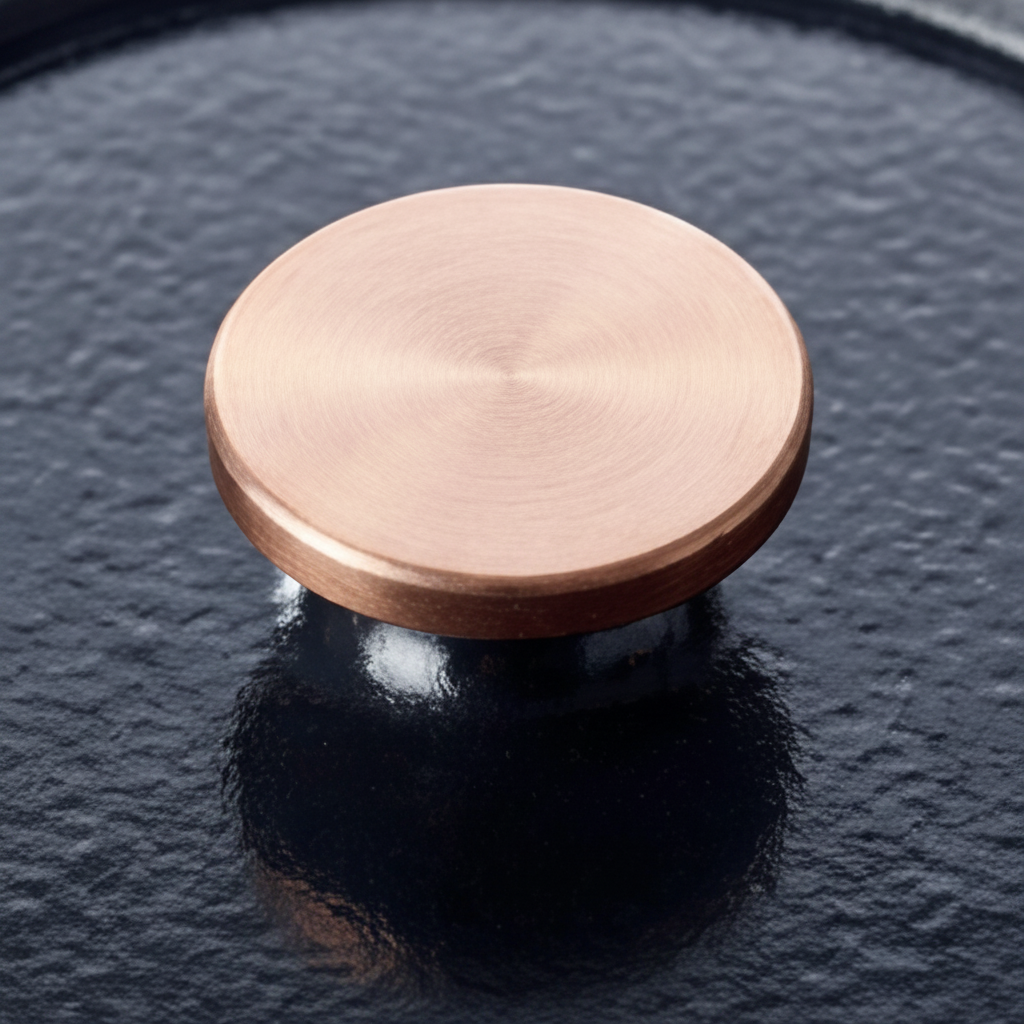 Alva Cookware 5-Qt enameled cast iron round Dutch oven with copper-tone lid and knob, perfect for slow cooking and roasting.