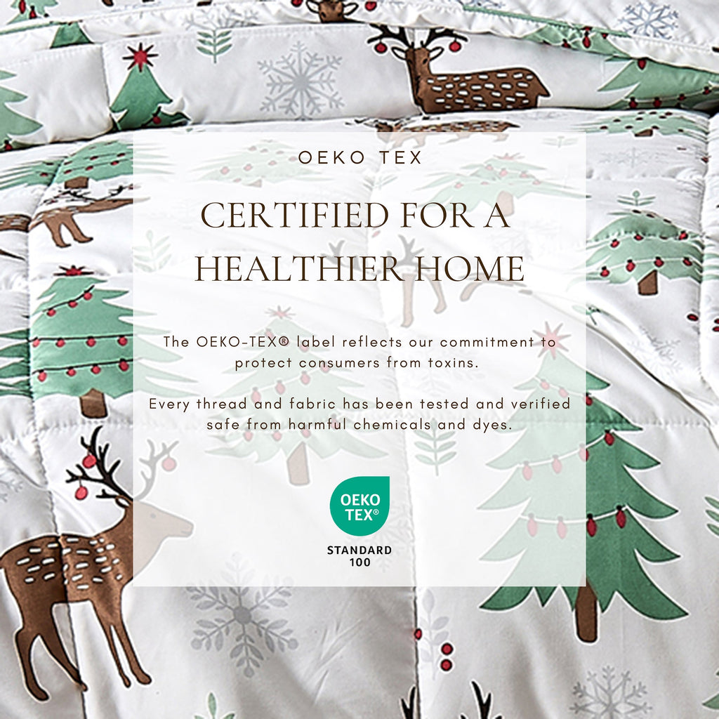 Reversible Christmas Comforter and Sham Set - Holiday / Lodge Odette Collection