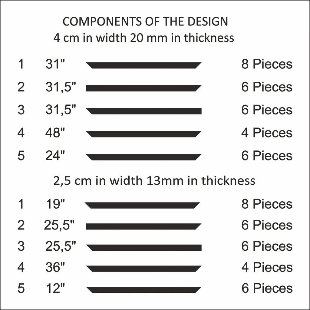 Pre-Cut Wall Molding Kit for Dining Room - 3 Upper & 3 Bottom Nested Frames | Easy Installation