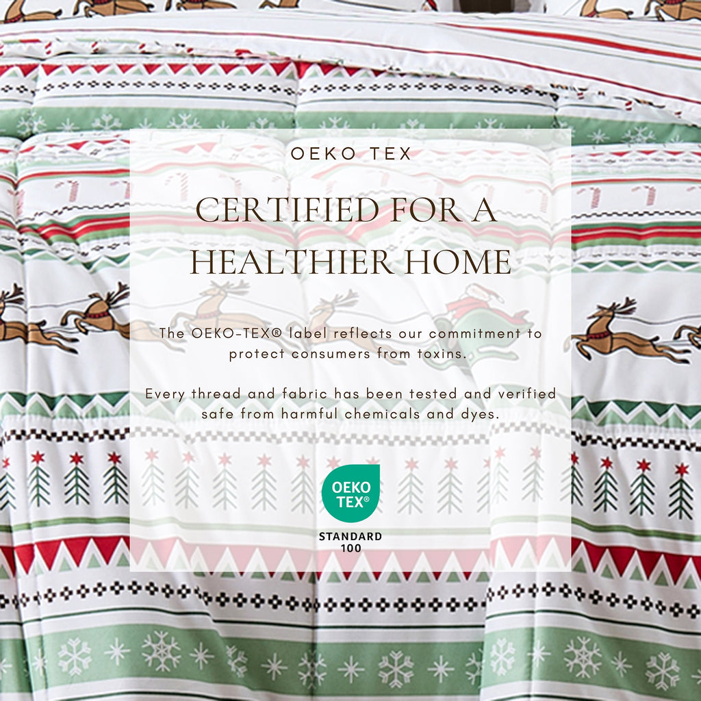 Reversible Christmas Comforter and Sham Set - Holiday / Lodge Odette Collection