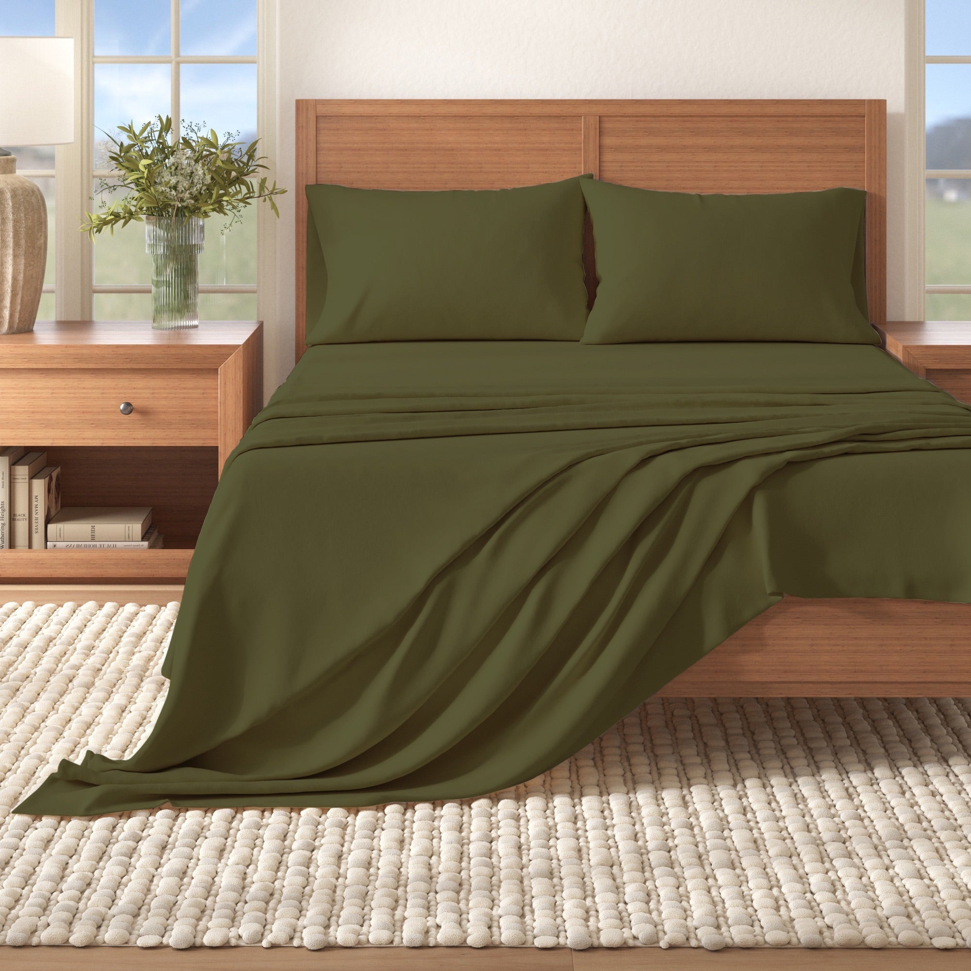 Cotton Solid Flannel Sheet - Nordic Collection